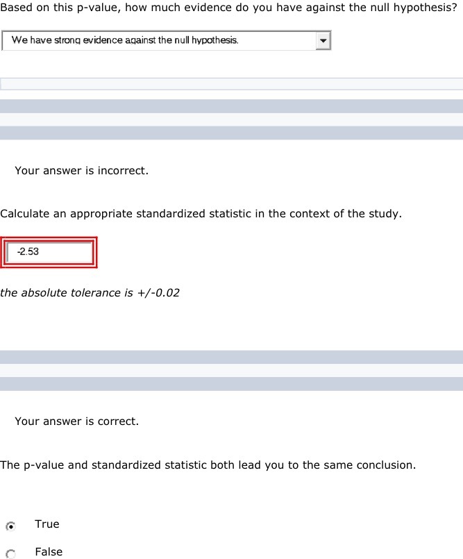  Based on this p-value, how much evidence do you have against