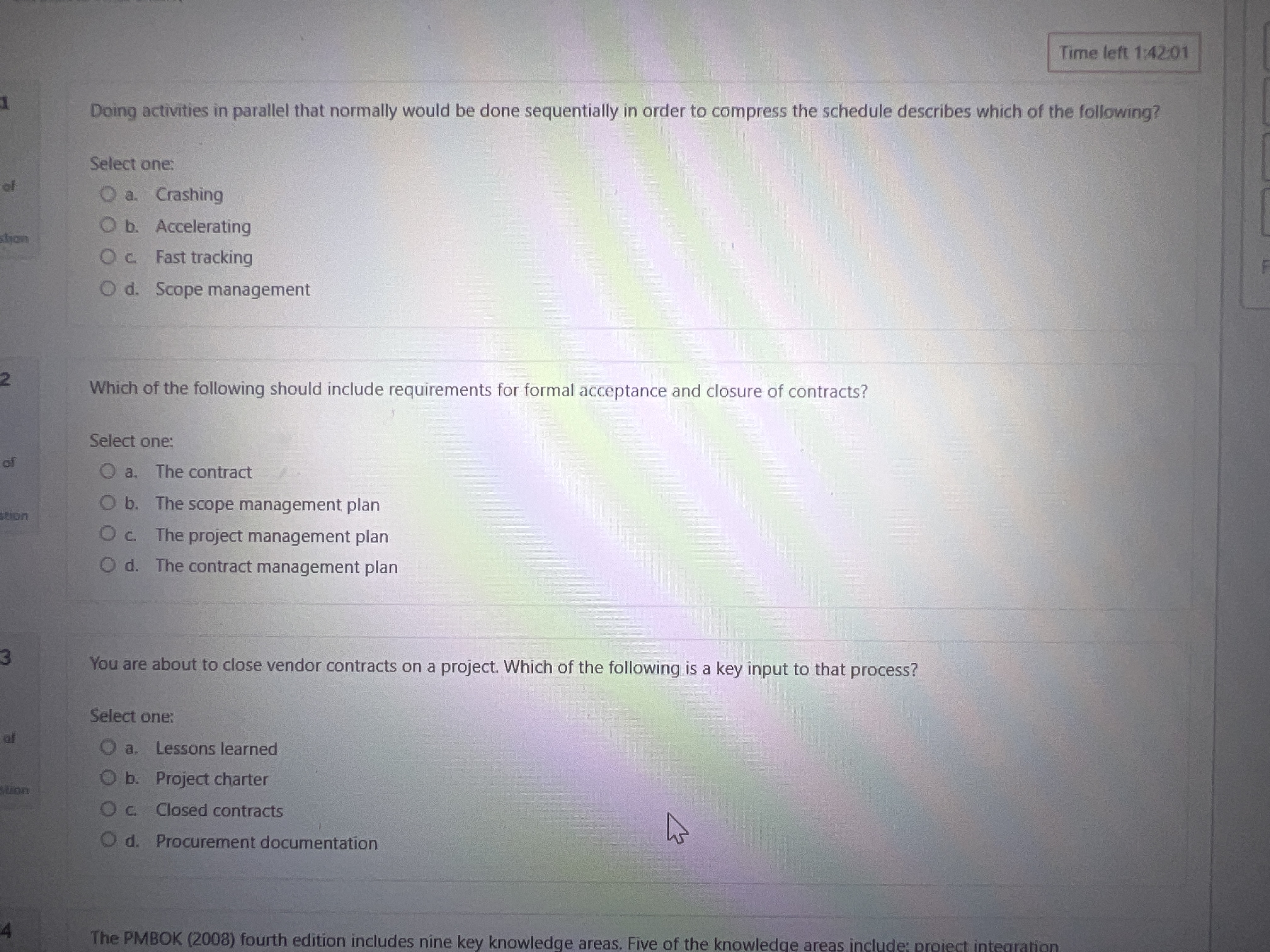 Time left 1:42:01 Doing activities in parallel that normally would be