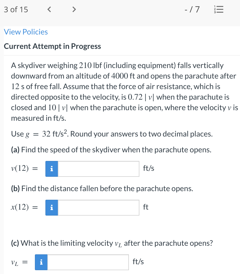  30f15 ( > -/7 ;= View Policies Current Attempt in Progress