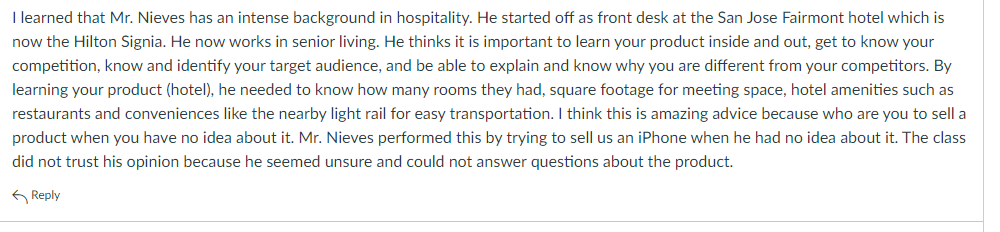 Please reply to classmates' posts. any help plz to response my class