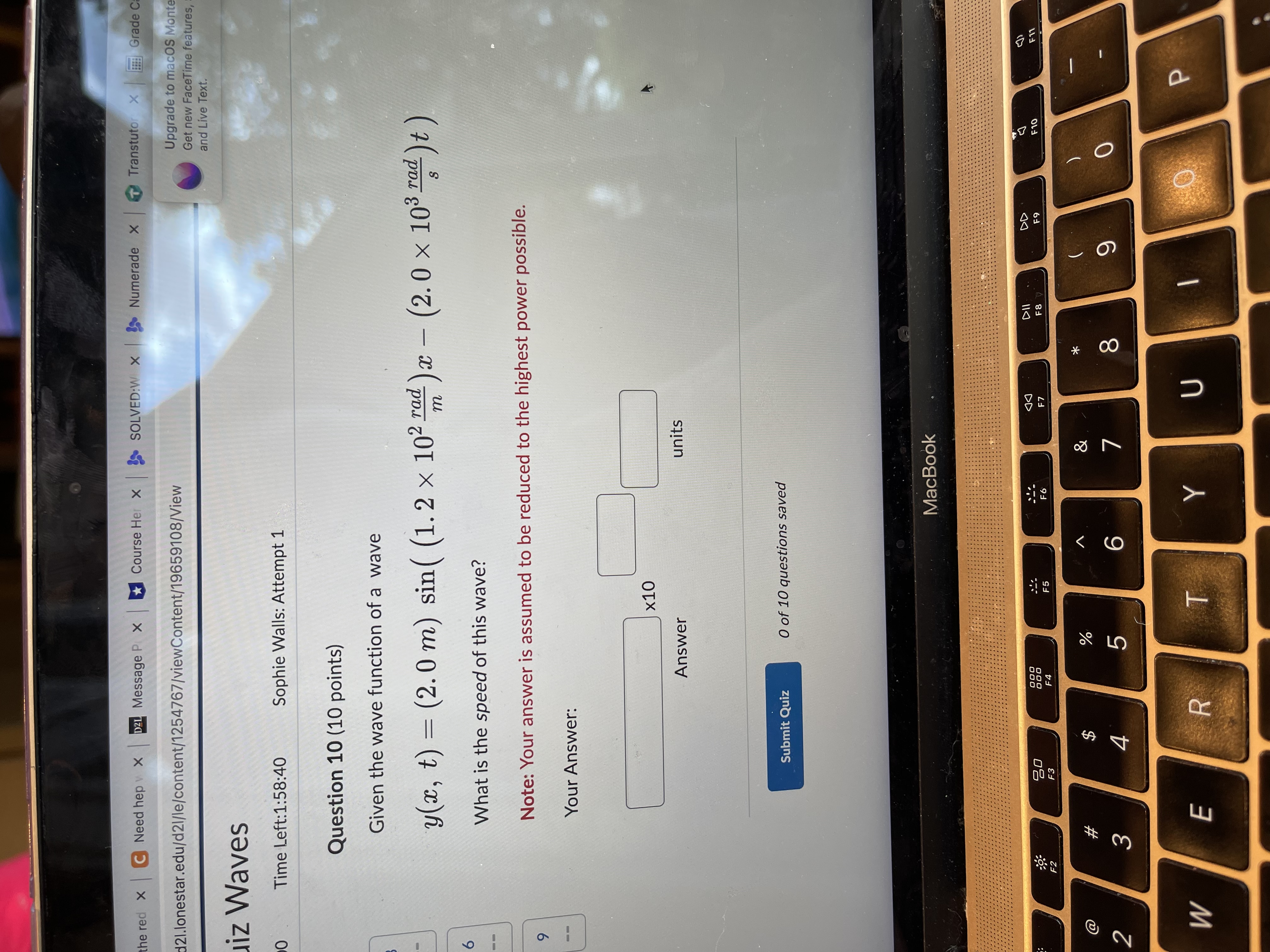 rad ) t ) UT 6 What is the period T of