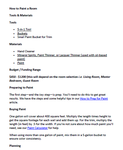  How to Paint a Room Tools & Materials Tools * 5-in-1