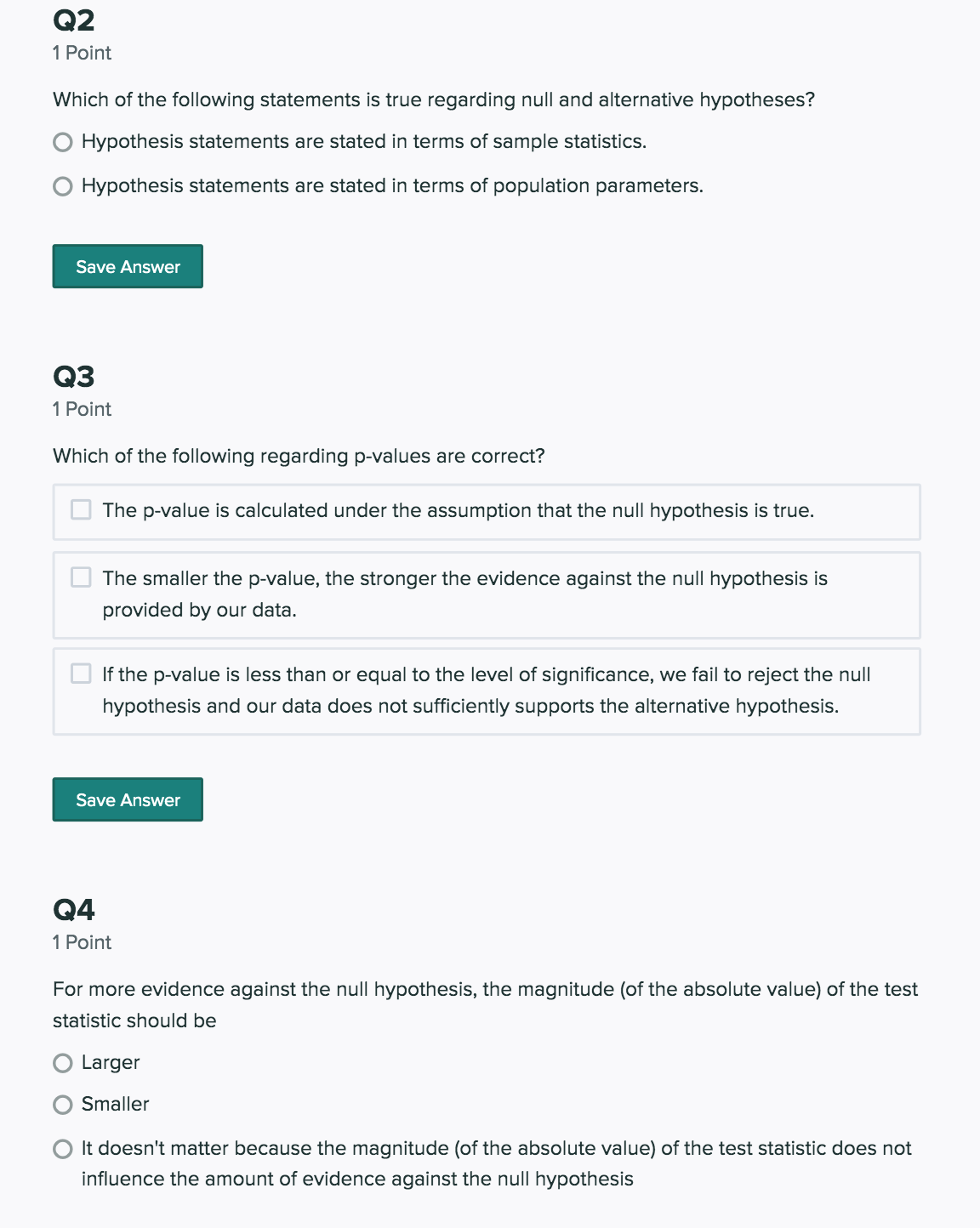 question 3 may have more than one answer Q2 1 Point Which