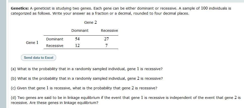 Please explain Genetics: A geneticist is studying two genes. Each gene can