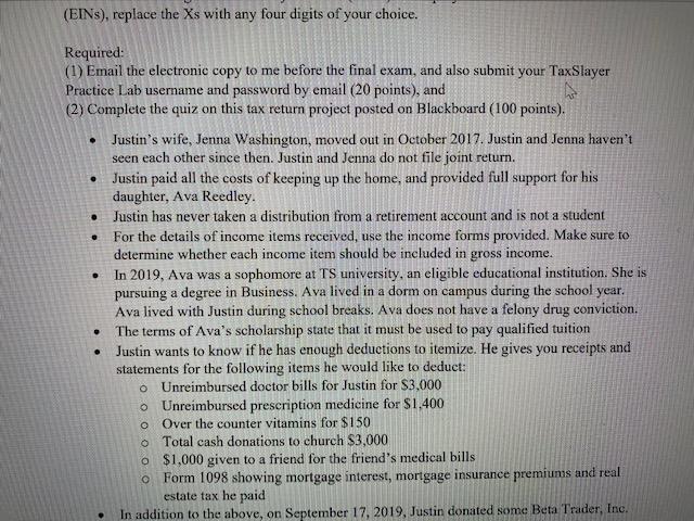  (EINs), replace the Xs with any four digits of your choice.