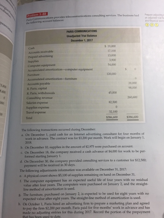  Problem 3 8B Communications provides telecommunications consulting services. The business had