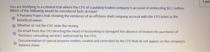  1 pol You are testifying in a criminal trial where the