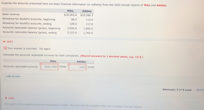 from the 2022 annual reports of Nike and Adidas Sales revenue Allowance