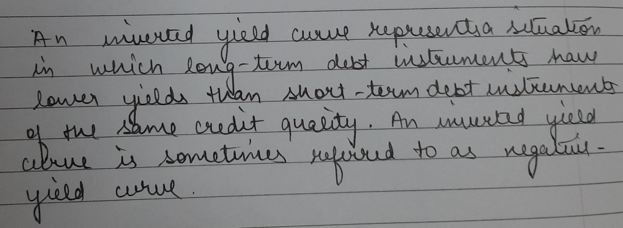 a native speaker. please someone type this, it's about inverted yield curve.