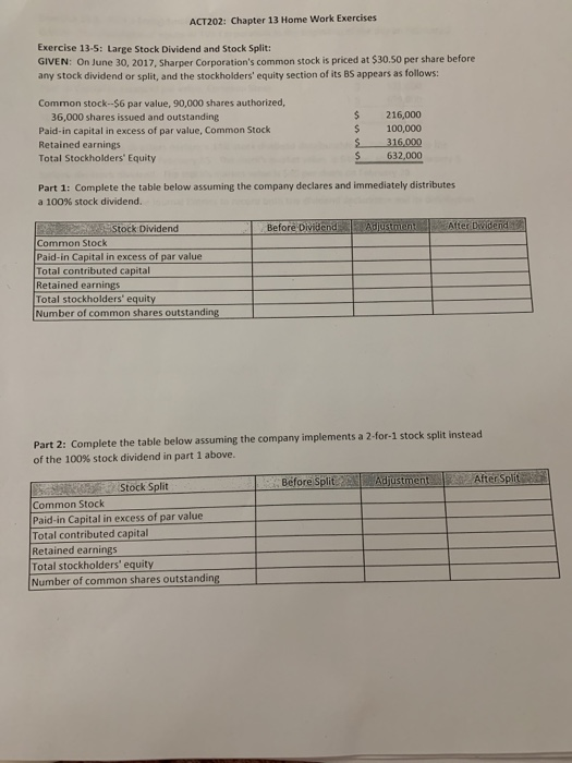  Please do them all in order. thanks! ACT202: Chapter 13 Home
