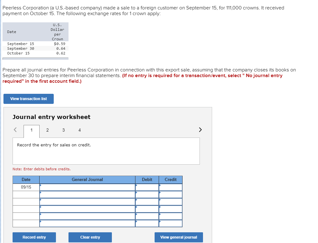 Peerless Corporation (a U.S.-based company) made a sale to a foreign