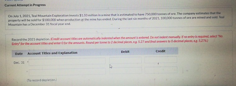  Current Attempt in Progress On July 1, 2021, Teal Mountain Exploration