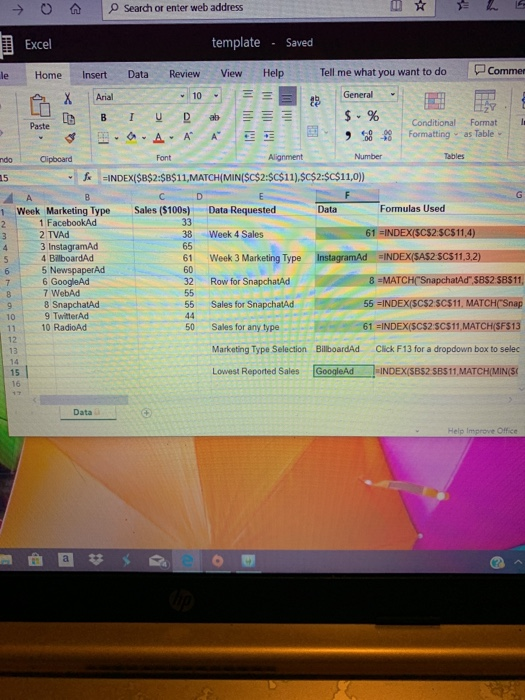  O Search or enter web address Font Excel template - Saved