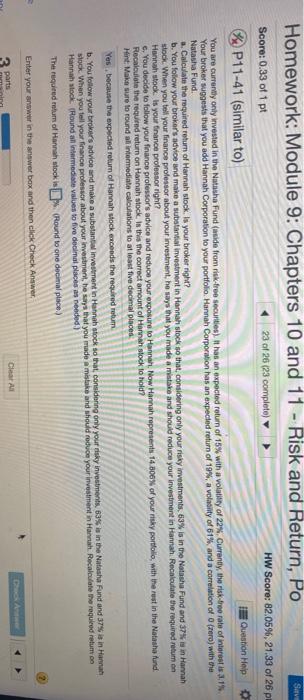  Homework: Module 9: Chapters 10 and 11 - Risk and Return,