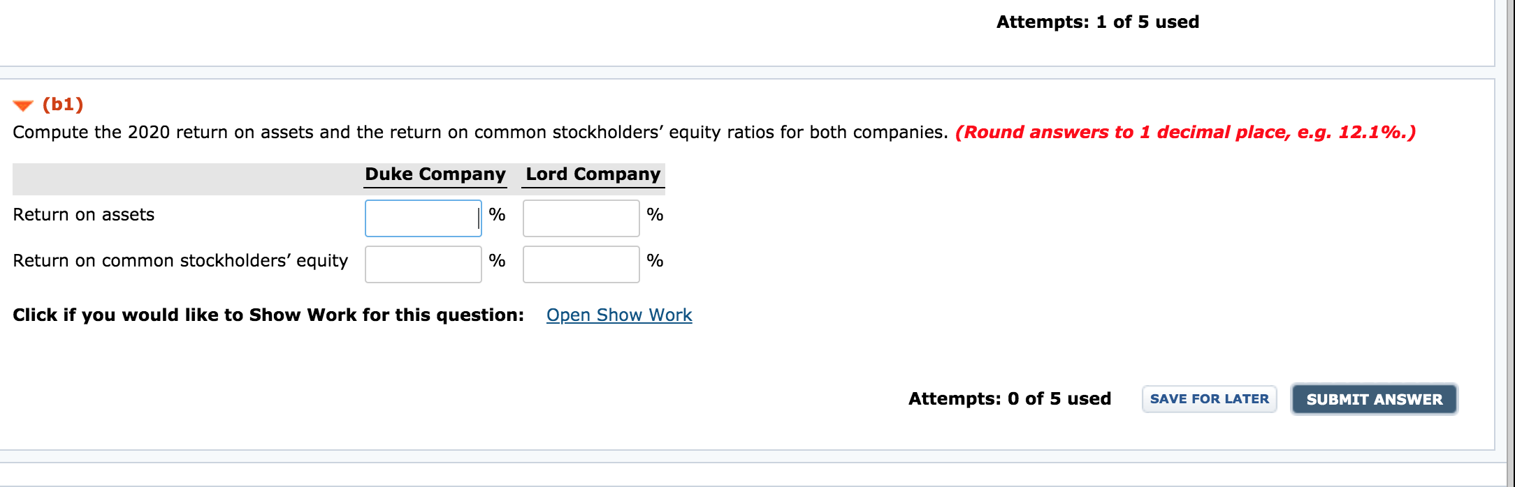 31, 2020, and December 31, 2019. Duke Company Lord Company 2020 2020