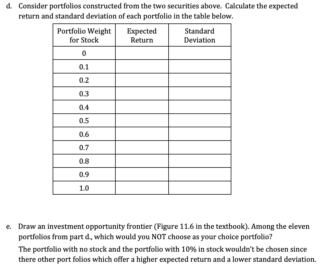 for reference. Please only answer part d and e. Thank You! 1.