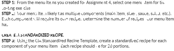  STEP 1: From the menu ite.ns you created for Assignment 4,