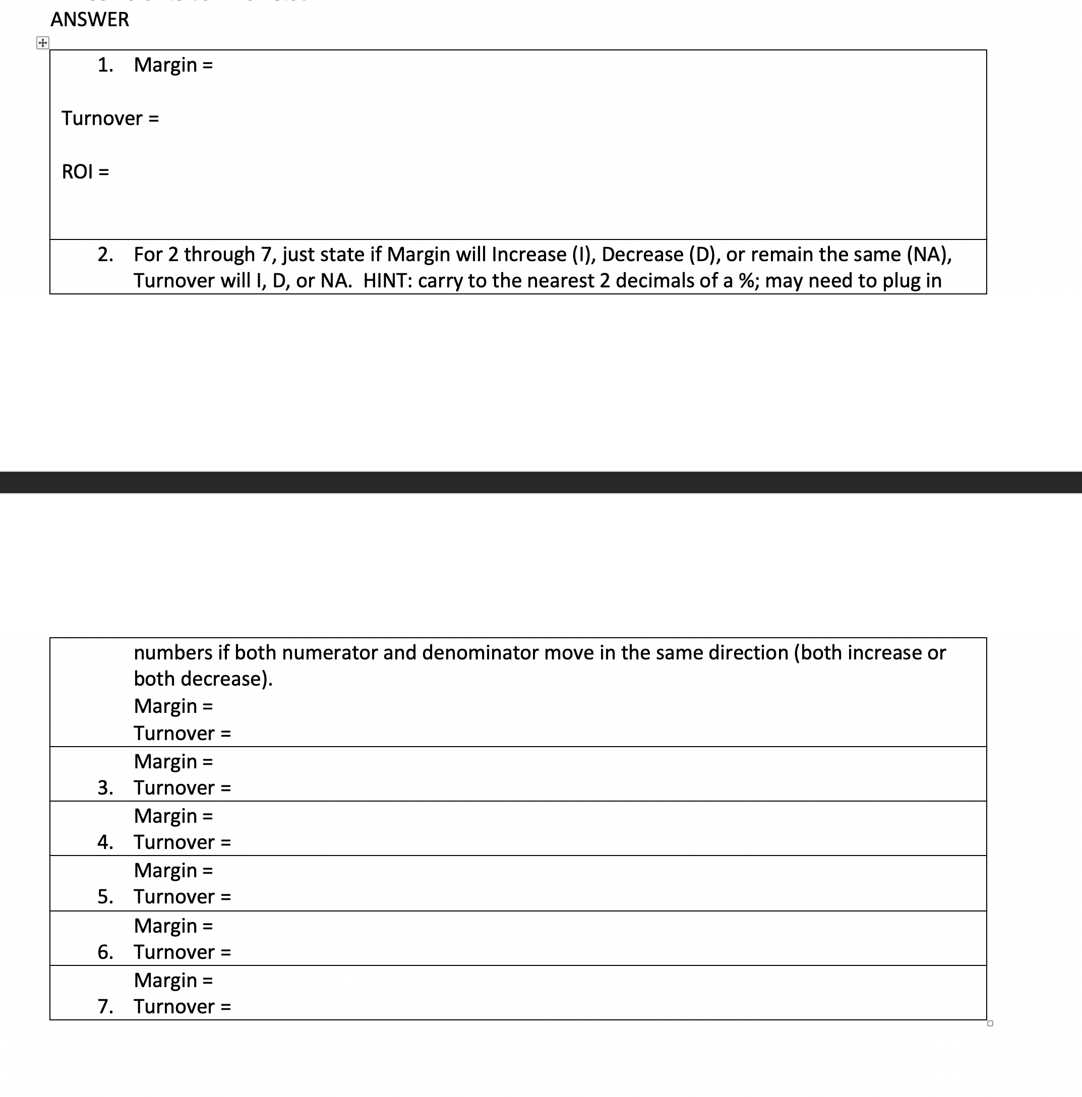 statement for Huerra Company for last year is given below: Total Unit