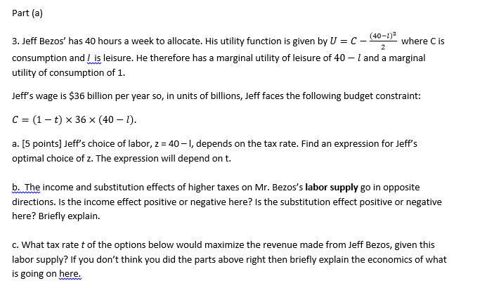 Please help me with this question Part (a) 3. Jeff Bezos' has