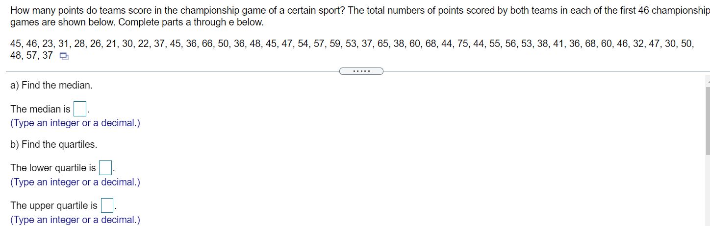 Statistics Question. Please help. How many points do teams score in the