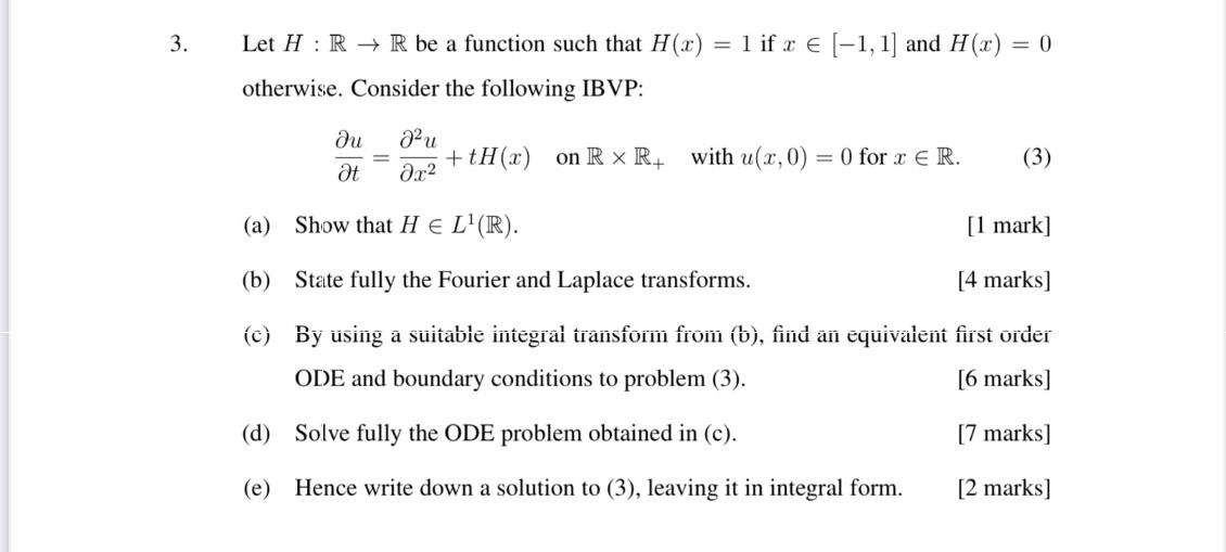  3. Let H : R - R be a function such