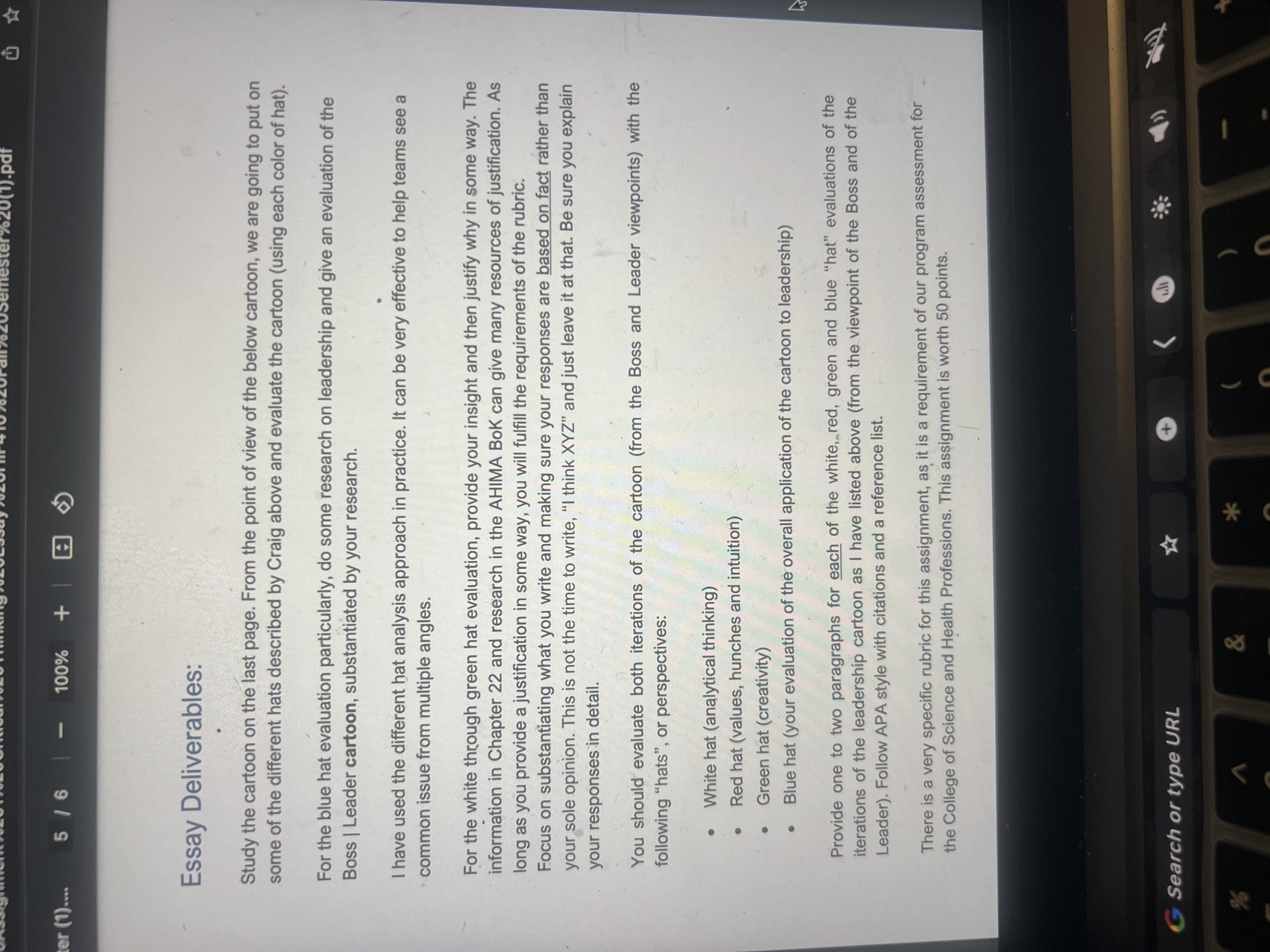  1).pdf er (1).. 5 /6 100% + Essay Deliverables: Study the