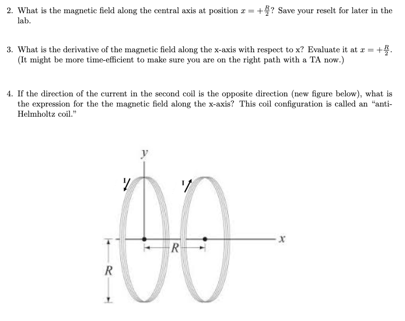 call the x-axis. The coils are at positions .1: = I} and