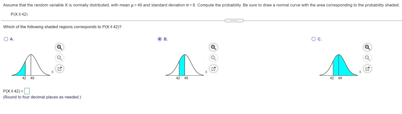  Assume that the random variable X is normally distributed, with mean