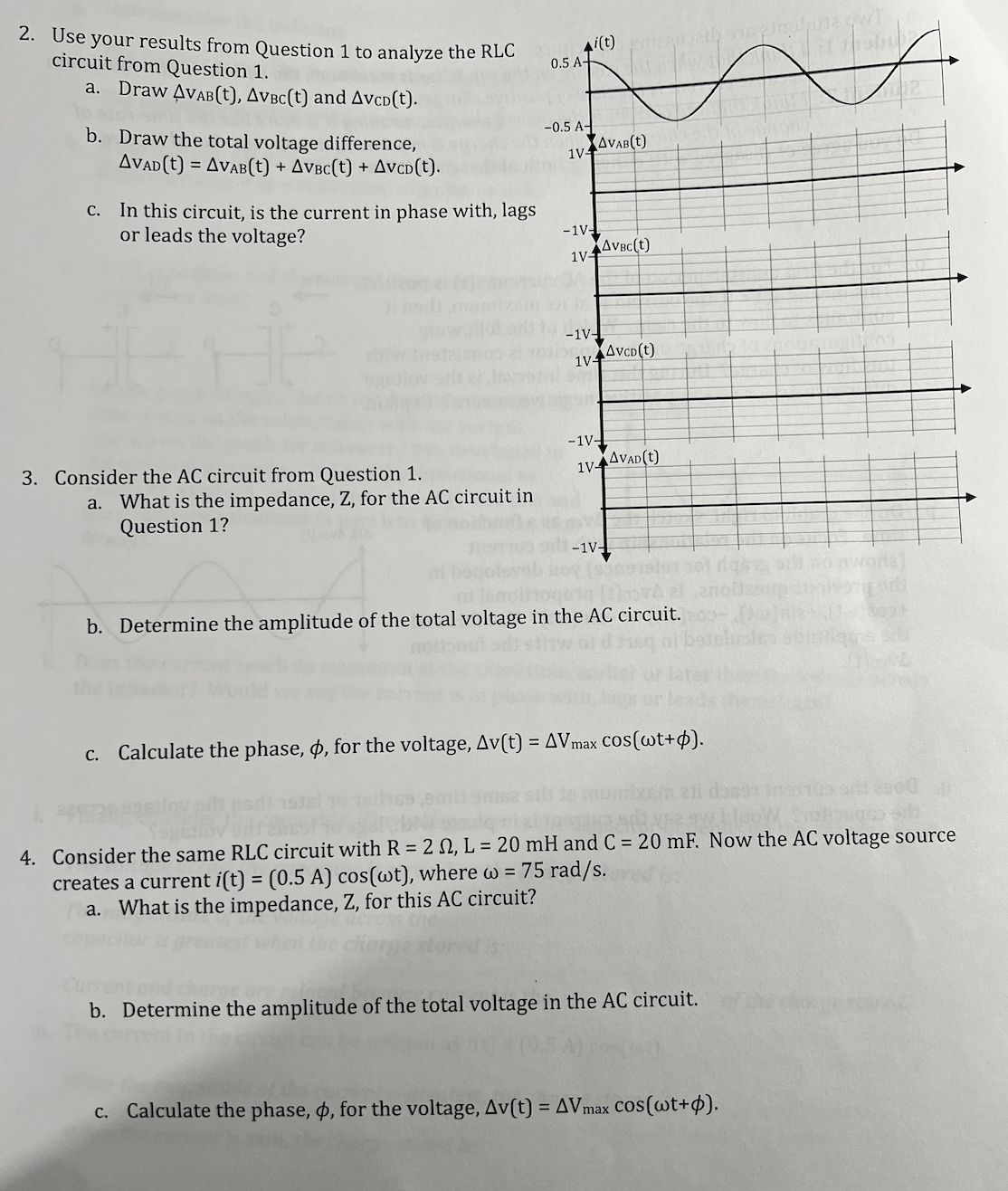 Please answer step by step 2. Use your results from Question 1