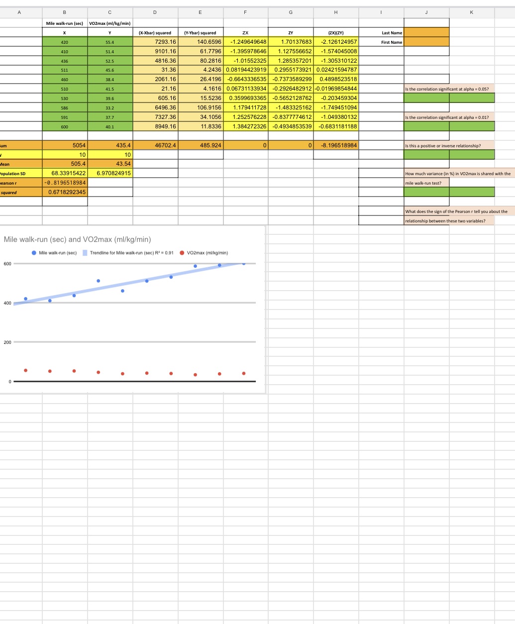 Need help answering the questions in the side column (J) connected to