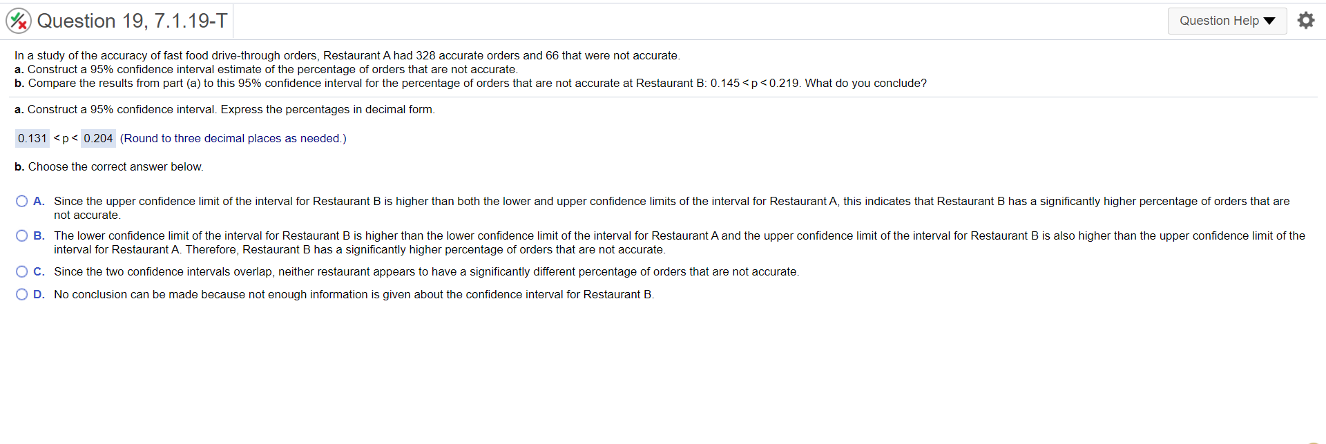 Requesting assistance please. Thank you. Question 19, 7.1. 19-T Question Help In