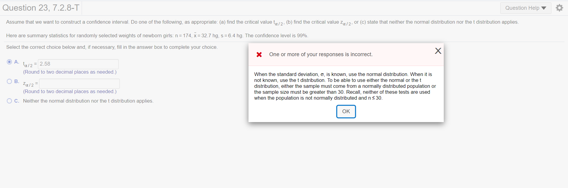 a 95% confidence interval estimate of the percentage of orders that are