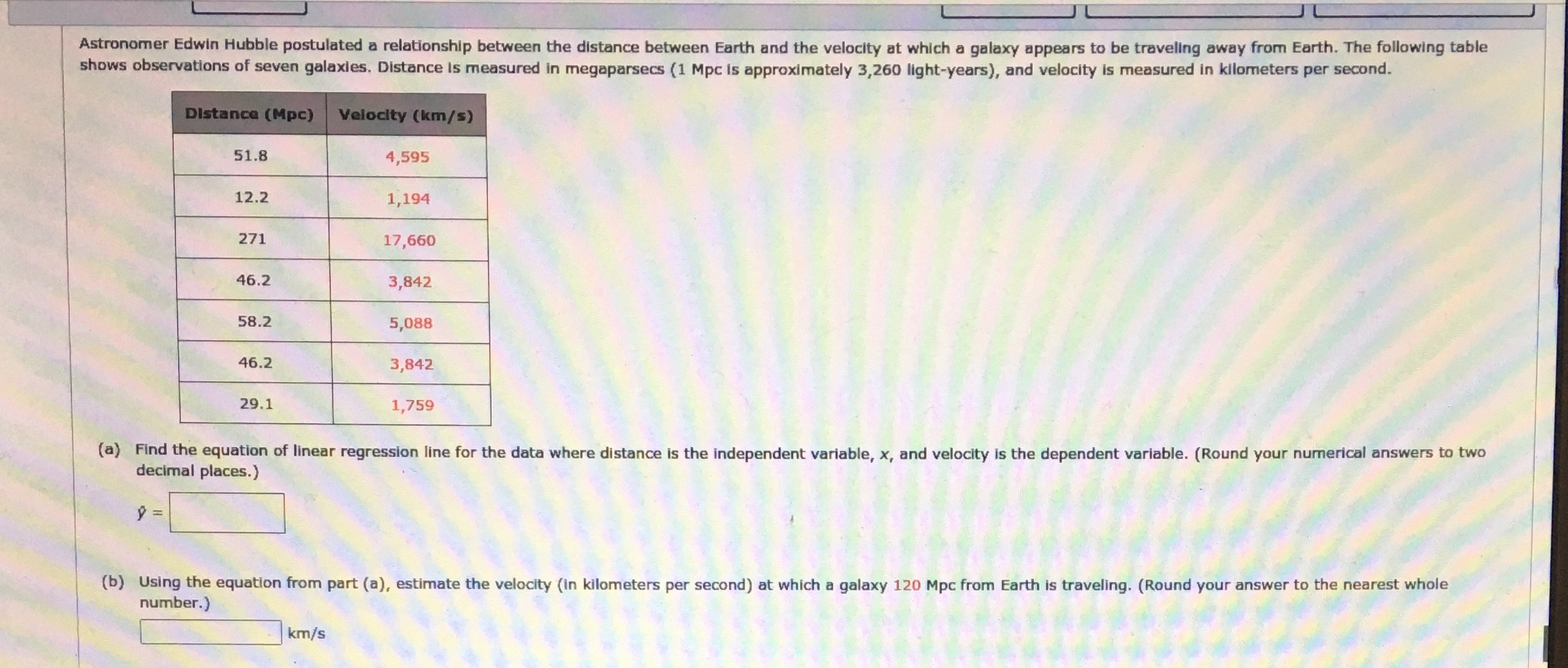 Astronomer Edwin Hubble postulated a relationship between the distance between Earth