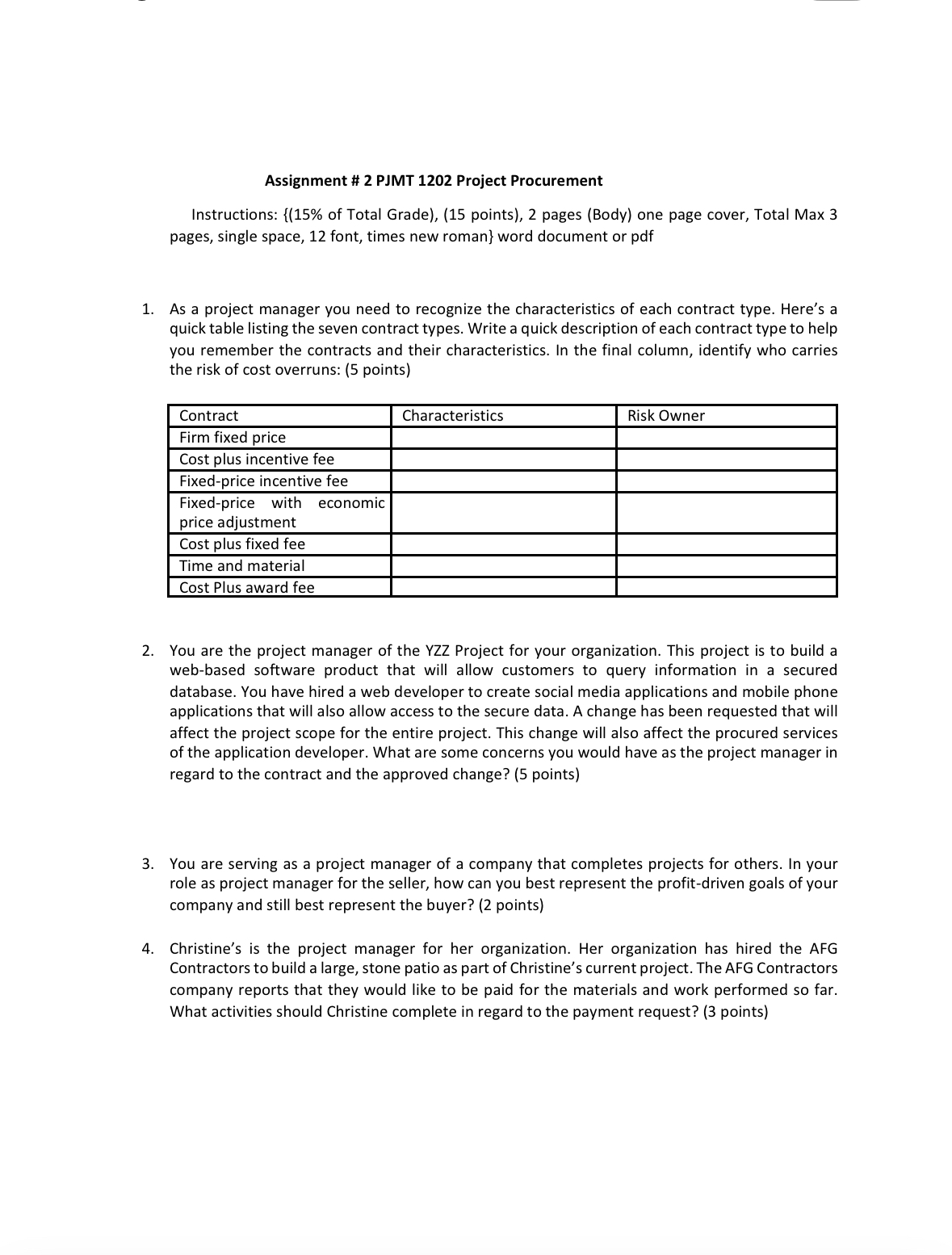 plss solve this it carry 10 percent marks 3. Assignment # 2