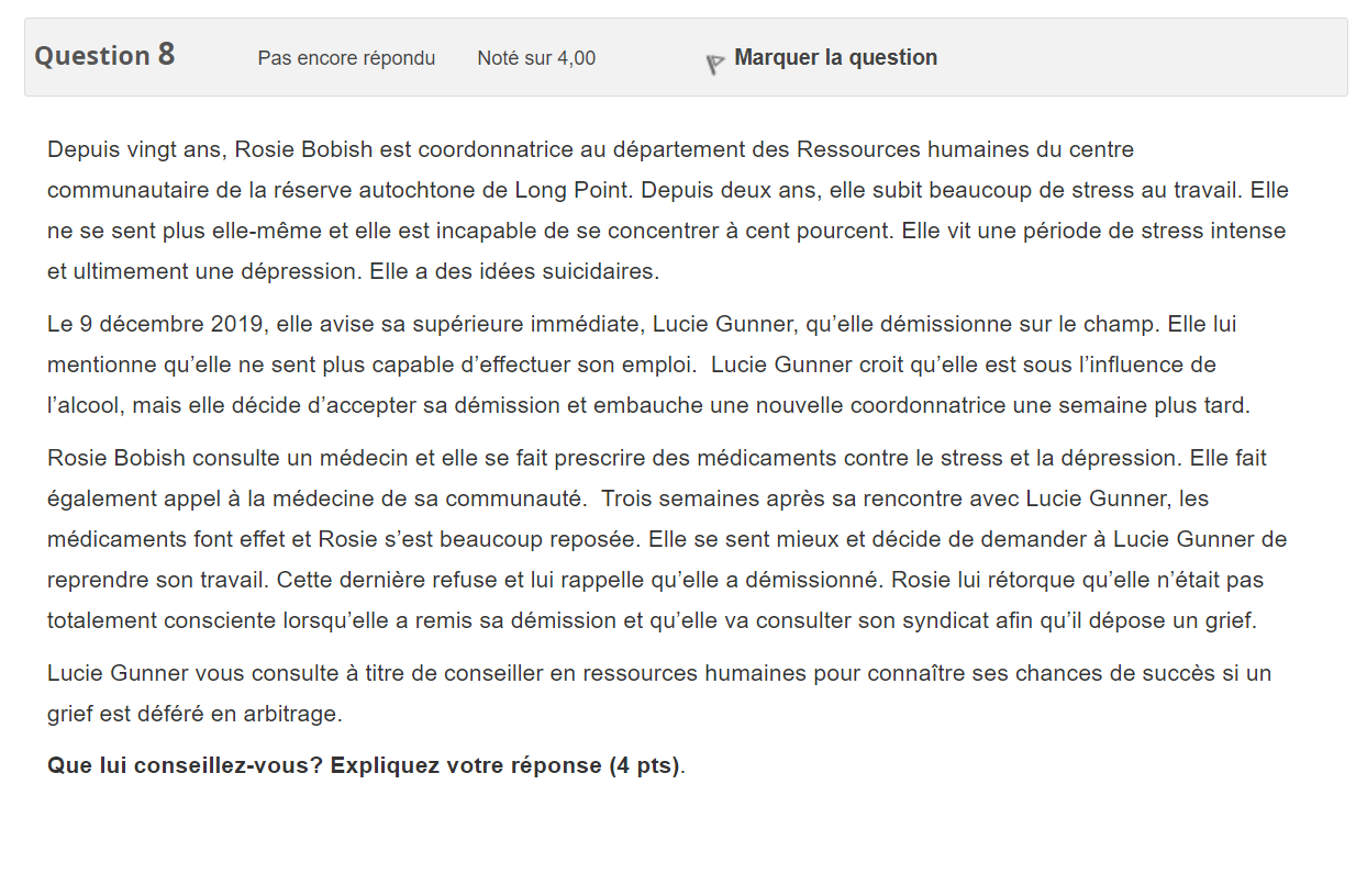 Please help me .. Question 8 Pas encore repondu Note sur 4,00