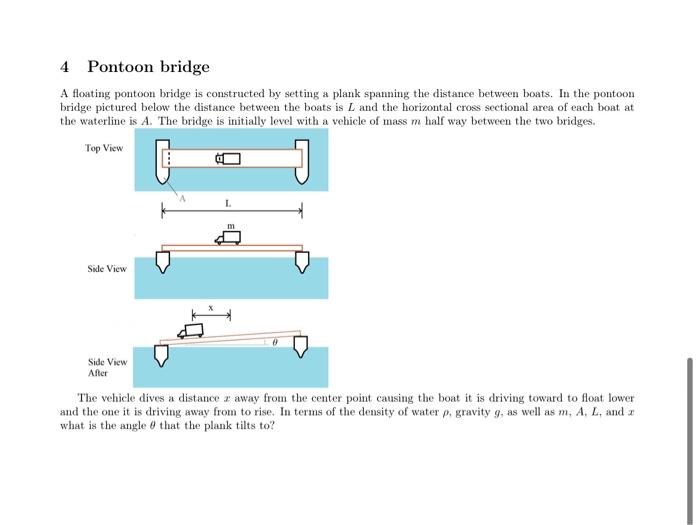 V. 4 Pontoon bridge A floating pontoon bridge is constructed by setting