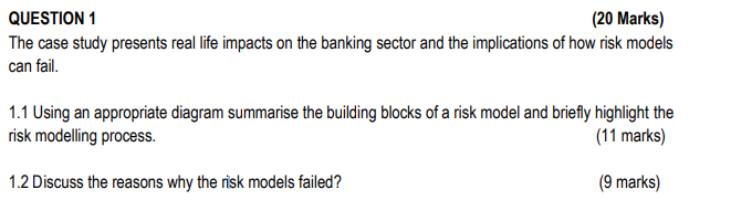  QUESTION 1 (20 Marks) The case study presents real life impacts