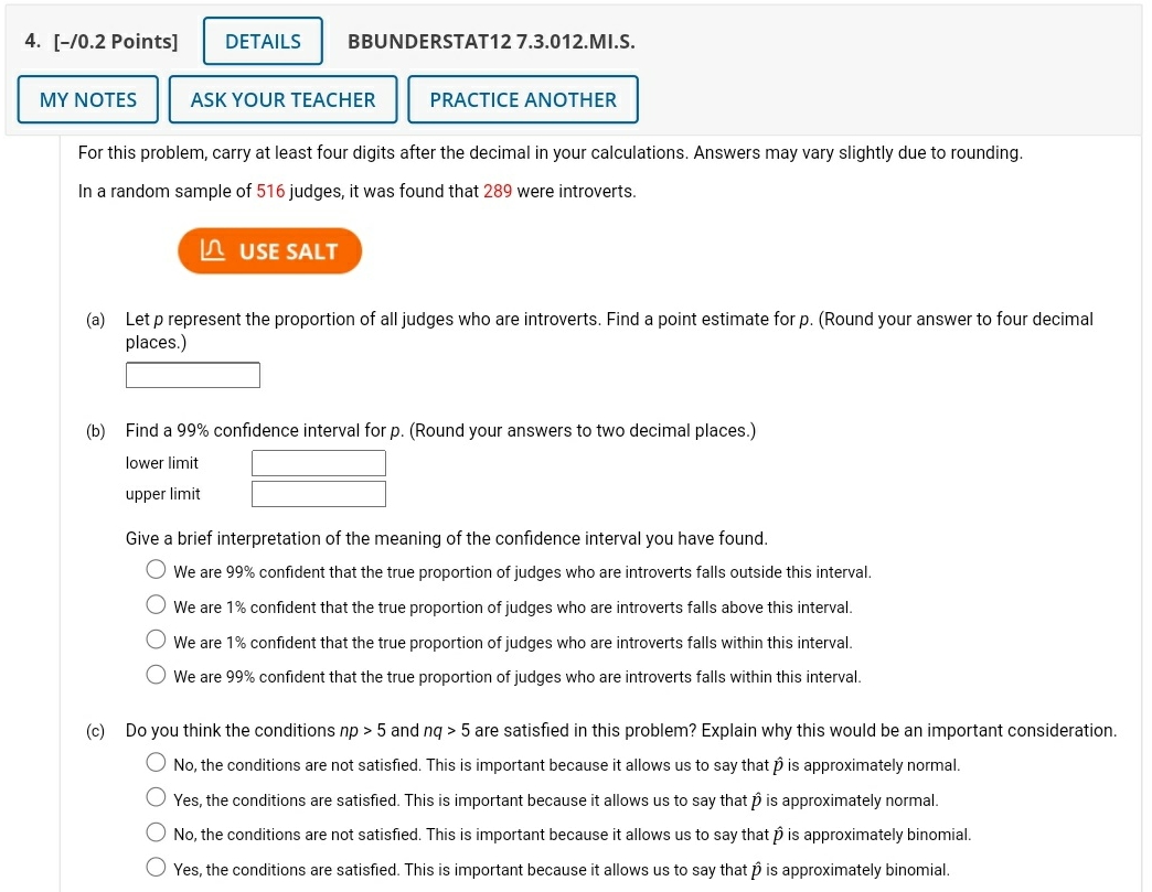 help please 4. [-/0.2 Points] DETAILS BBUNDERSTAT12 7.3.012.MI.S. MY NOTES ASK YOUR