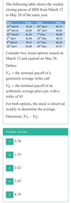  answer both correctly for an upvote Price 75.18 82.00 81.55 81.46
