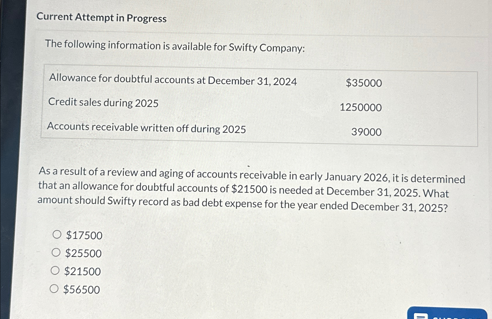  Current Attempt in Progress The following information is available for Swifty