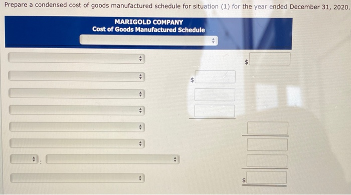 2020 are presented as follows for four different situations. Indicate the missing