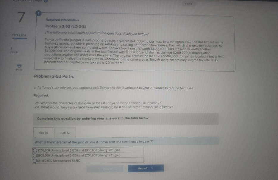 the questions displayed below.) Tonya Jefferson (single), a sole proprietor, runs a