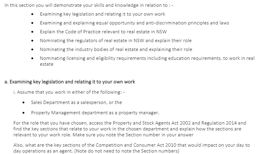 In this section you will demonstrate your skills and knowledge in