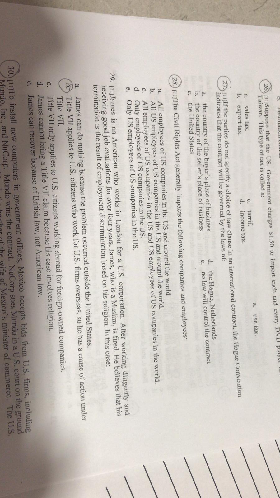 Can you please answer Question # 26,27,28 and 30. Mutable choices... U.