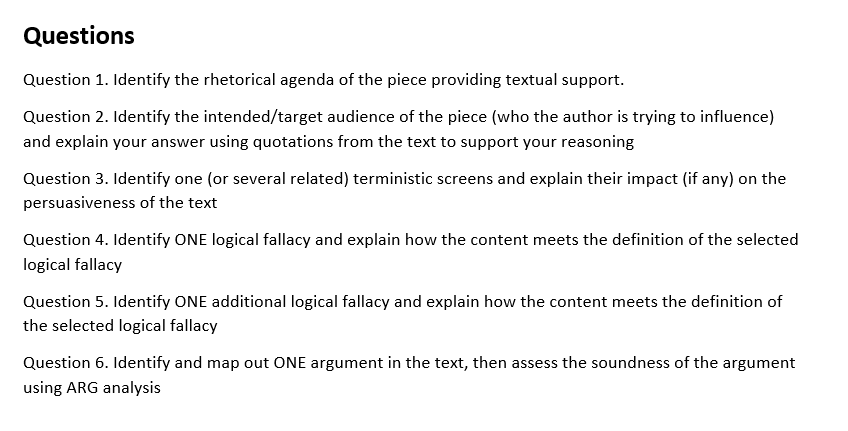  Please read the following article and answer the questions below. Please