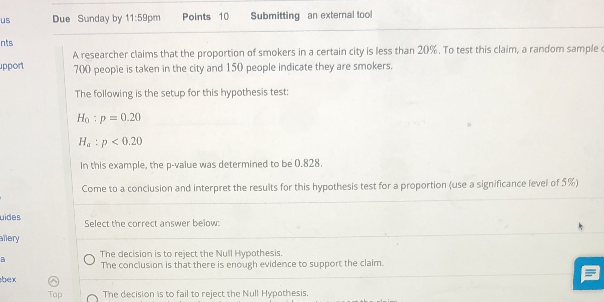 us Due Sunday by 11:59pm Points 10 Submitting an external tool