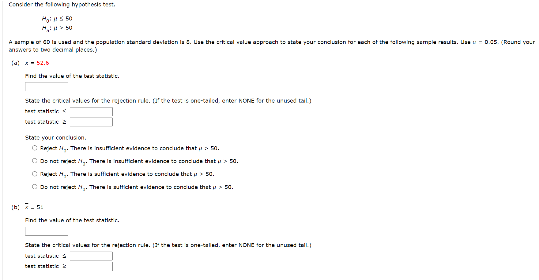 I attached an image below. Consider the following hypothesis test. H0415 50