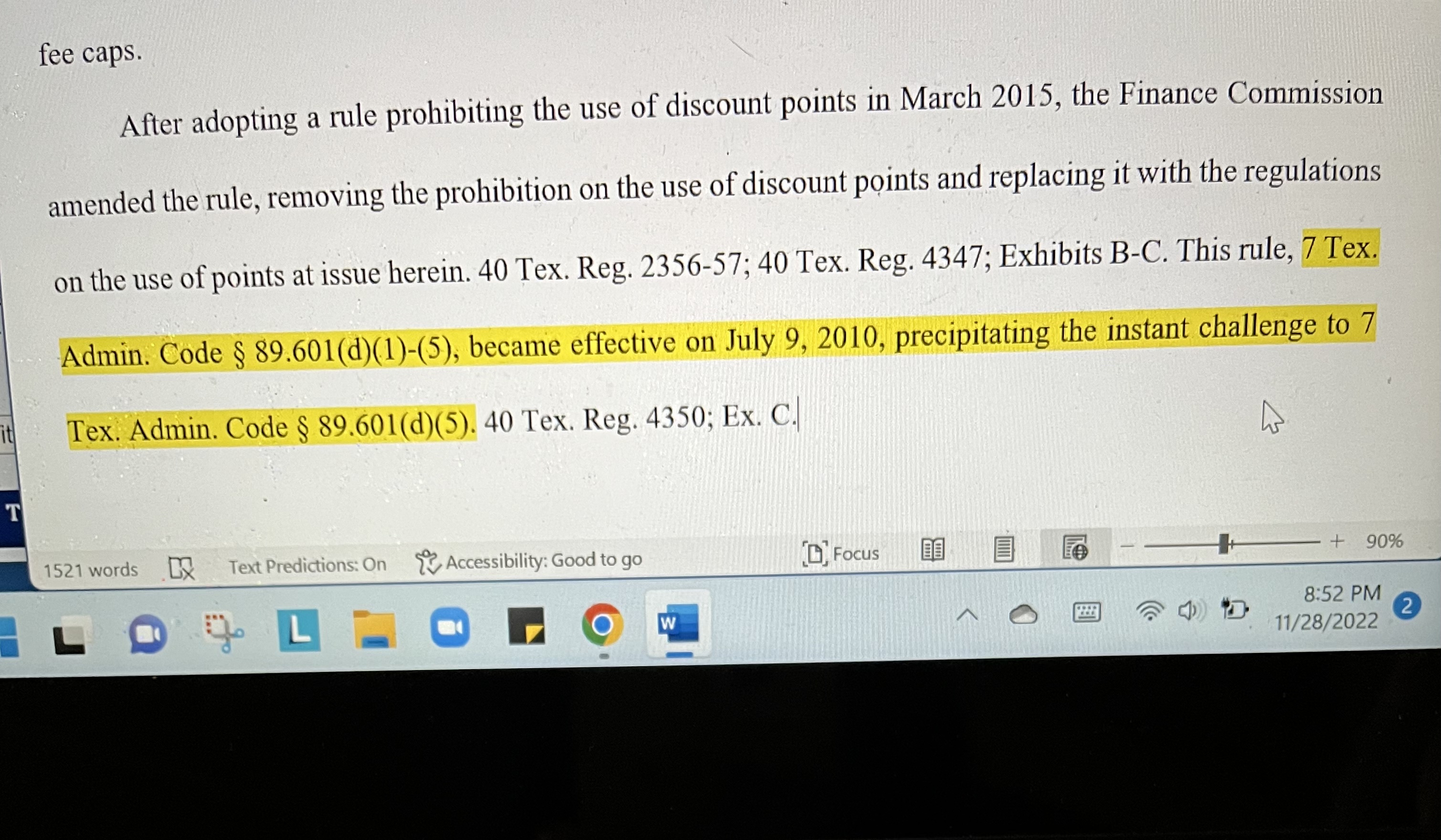 Is this highlighted section correct? fee caps. After adopting a rule prohibiting