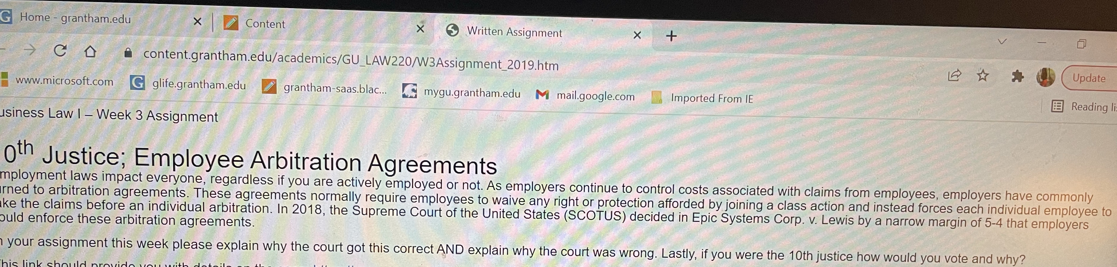  G Home - grantham.edu X Content X Written Assignment X +