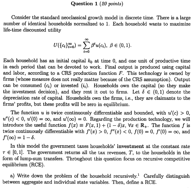 Answer all... i need answer plz Question 1 {20 points} Consider the